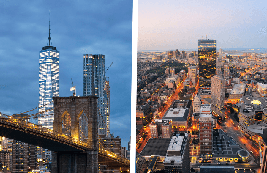 New York City -> Boston